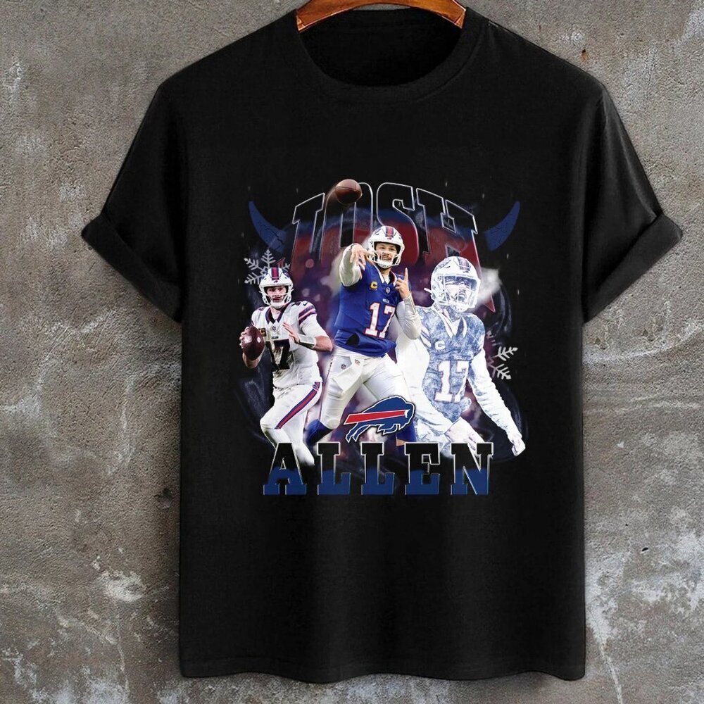 MVP Josh Allen 17 Buffalo Bills NFL Football T Shirt .